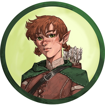 DND Ranger Token digital painting dungeons and dragons illustration