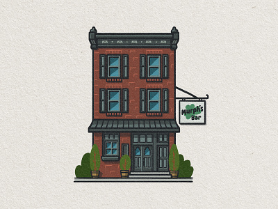 Philly Eats: Murph's Bar 2d architecture bar building drawing fishtown food foodie illustration irish italian mario murphs philadelphia philly restaurant whimsical zucca