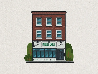 Philly Eats: Middle Child 2d architecture breakfast brunch building drawing food foodie illustration lunch mario middlechild philadelphia philly restaurant whimsical zucca