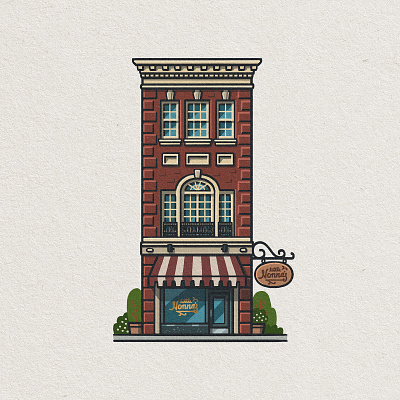 Philly Eats: Little Nonna's 2d architecture building center city drawing food foodie illustration italian little nonnas mario philadelphia philly restaurant whimsical zucca