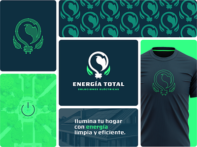 Energía Total Visual Identity branding electric energy green leaf leaf logo lightbulb logo logo design renewable visual identity