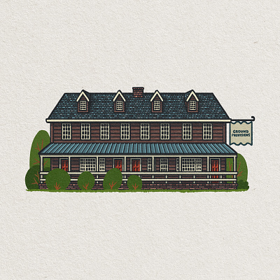 Philly Eats: Ground Provisions 2d architecture cute drawing farmhouse ground provisions illustration mario philadelphia philly restaurant vegan vegetarian west chester whimsical zucca