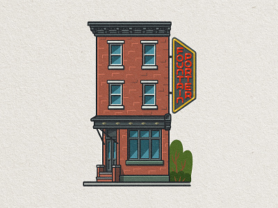 Philly Eats: Fountain Porter 2d architecture bar building burgers drawing food foodie fountain porter illustration mario philadelphia philly restaurant south philly tavern whimsical zucca