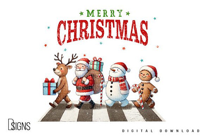 Cute Christmas Reindeer Santa Snowman 3d animation app branding design graphic design illustration logo motion graphics typography ui ux vector