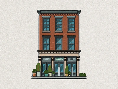 Philly Eats: Forsythia 2d architecture building drawing food foodie forsythia french illustration mario old city philadelphia philly restaurant whimsical zucca