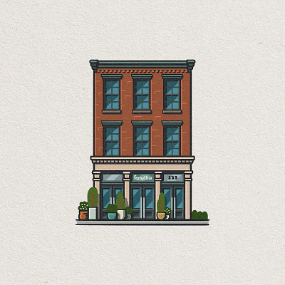 Philly Eats: Forsythia 2d architecture building drawing food foodie forsythia french illustration mario old city philadelphia philly restaurant whimsical zucca