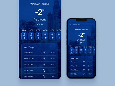 Weather forecast - mobile app app app design application design graphic design ui ui design