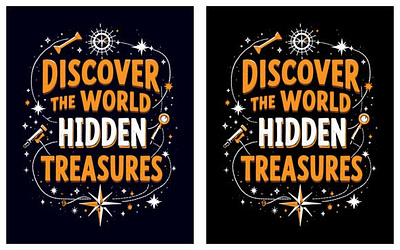 Hidden Treasures Typography T-shirt 3d animation app branding design graphic design illustration logo motion graphics typography ui ux vector