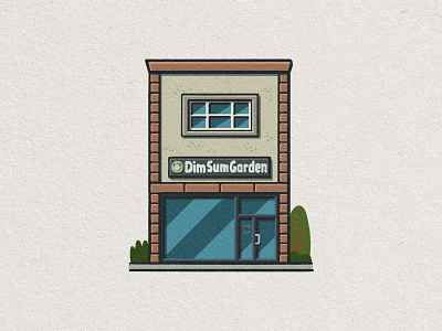 Philly Eats: Dim Sum Garden 2d architecture building chinatown chinese dim sum drawing garden illustration mario philadelphia philly restaurant whimsical zucca