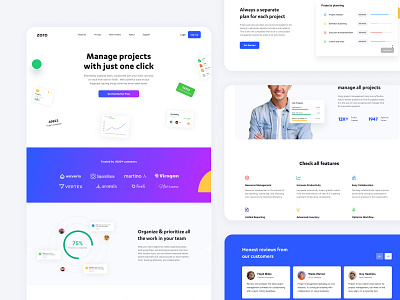 Project Management Landing Page client management design landing page minimal project management tools project management website task management website uiux web design web development website