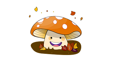 Autumn leaves Mushroom | Fall Illustration design graphic design illustration