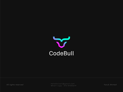 CodeBull Logo Design branding bull bulllogo codebull codelo codelogo faruart farukahmed logo logodesign minimal logo techlogo