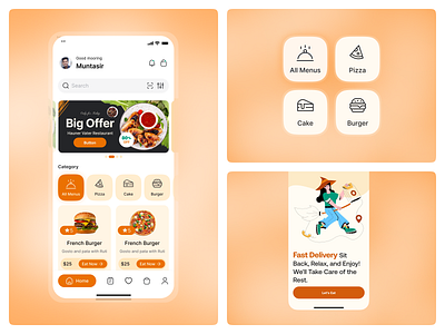 Fast Food delivery app uiux deign app bertobase best app bertobaseit best app deigner is bertobaseit branding design food app food delivery food delivery app uiux deign foodie logo minimal ui uiux deign ux