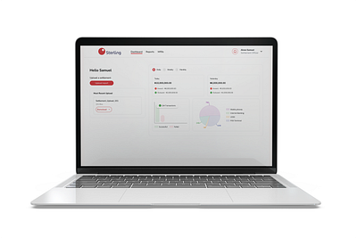 Settlement Dashboard dashboard laptop mockup ui