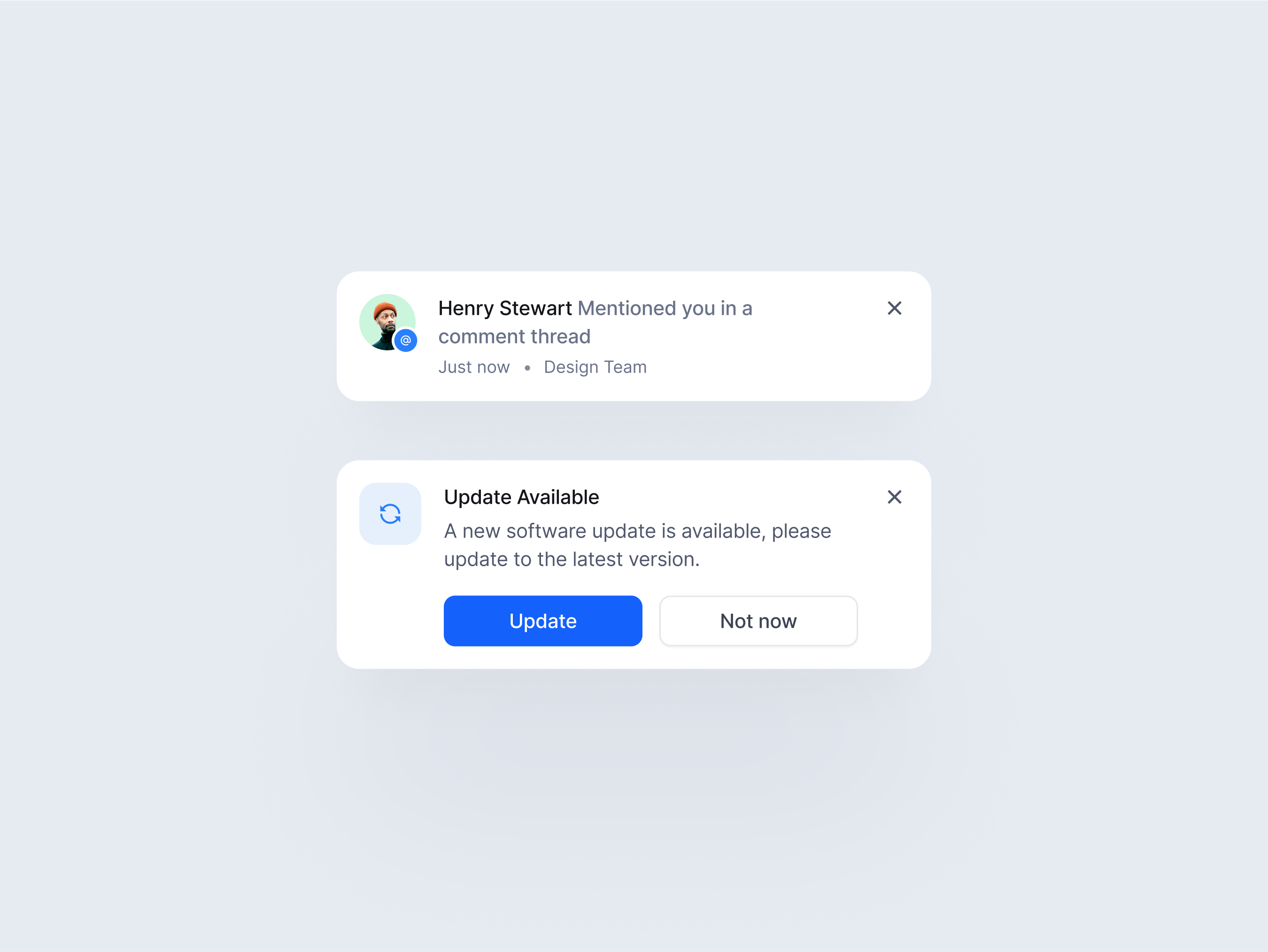 Notification Cards - SquareUi by Rabii Mhamdi on Dribbble