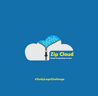 Zip Cloud | Cloud Computing Logo | Day 14/50 adobe design graphic design illustrator logo