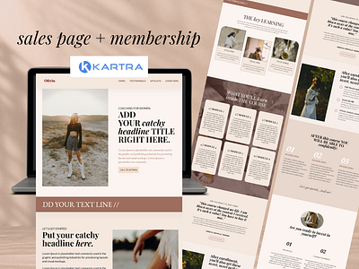 Kartra sales page & membership template branding course platform digital course kartra kartra funnel kartra membership kartra membership template kartra sales page kartra templates kartra website membership online courses sales page web design website website template