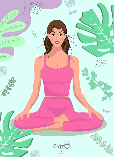 A girl in the lotus position. adobe illustrator branding fitness girl graphic design illustration yoga