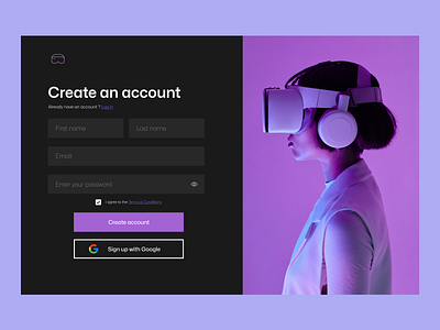 Daily UI #001 - Sign Up Page design sign up ui vr web design