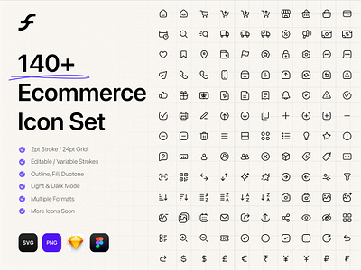 140+ Ecommerce Icons (Free) 140 bkdesign ecommerce figma free freebie graphic design icon pack icon set icons line outline png shopping icons sketch solid svg ui