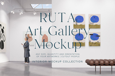 RUTA Art Gallery Canvas Mockup art gallery mockup artwork mockup canvas mockup empty frame mockup gallery wall mockup image mockup minimalist interior photoshop mockup frame poster frame mockup realistic mockup scene creator mockup wall art mockup