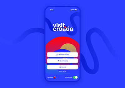 Touristic App for Exploring Croatia app blue branding design illustration logo mobile app tourist ui ux