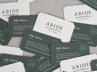 Abide Business Card Presentation brand brand design business card design business cards clark and co design creative design inspiration design studio print design print shop southern california design temecula valley west coast design women owned business