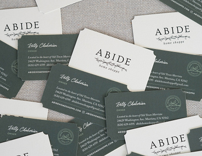 Abide Business Card Presentation brand brand design business card design business cards clark and co design creative design inspiration design studio print design print shop southern california design temecula valley west coast design women owned business