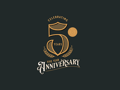 5 Year Anniversary branding design logo typography