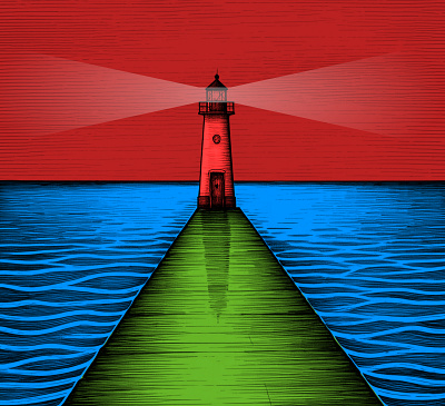 inky light :: RGB version doodle illustration inktober inky lighthouse noise shunte88 vector