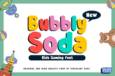 Bubbly Soda – Kids Font cartoon font gaming font kids font sans serif font