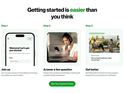 Simple 'How it works' section for a website 2024 brand clean design green homepage how it works landing page modern new product design product page ui ux web web design website