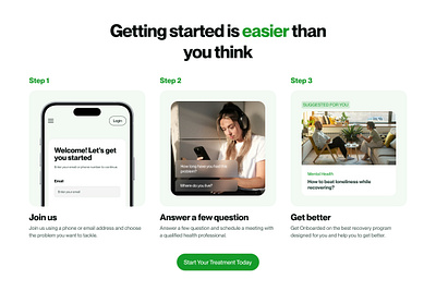 Simple 'How it works' section for a website 2024 brand clean design green homepage how it works landing page modern new product design product page ui ux web web design website