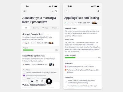 Task Management Mobile App Design - List and Detail Task app detail task ios list task management mobile app mobile design mobile saas planner product design productivity progress project management saas task task management task management mobile app task mobile app to do list uiux