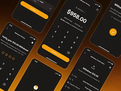 midasmind: AI Investing Roboadvisor App - Withdraw Transaction clean dark mode finance app finance ui finance ui kit investing app investing ui kit investment app minimal modern orange robo advisor app roboadvisor app simple soft transaction ui transfer ui withdraw withdraw fund withdraw ui