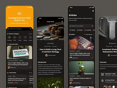 midasmind: AI Investing Roboadvisor App - News & Resources article app article ui blog app clean dark mode investing app investment app minimal modern news app news category news details news ui orange resources u resources ui robo advisor app roboadvisor app simple soft