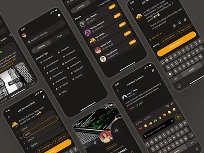 midasmind: AI Investing Roboadvisor App - Community Flow UIUX add new post clean community community ui creat post dark mode edit post finance community finance ui kit investing ui kit investment app minimal modern new post orange post ui robo advisor app roboadvisor app simple user community