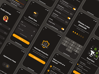 midasmind: AI Investing Roboadvisor App - Profile Settings UIUX account settings clean dark mode finance ui kit investing app investing ui kit minimal modern orange profile setting profile setting ui profile settings setting setting ui settings settings ui simple soft user setting user settings