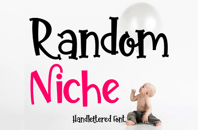 Random Niche branding cute font design display family font fashion font fontduo fun font graphic design handlettered font handwriting font handwritten lettering font quirky random niche serif typeface