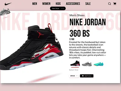 NIKE SHOES WEBSITE DESIGN - FIGMA figma graphic design nike product design shoes ui