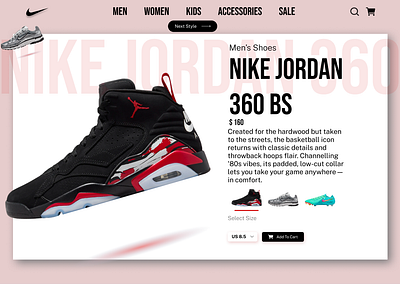 NIKE SHOES WEBSITE DESIGN - FIGMA figma graphic design nike product design shoes ui