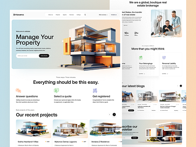 Real estate project agency building design home page house interface landing page project real estate real estate agency residence ui ui design ux ui design web web design webdesign website