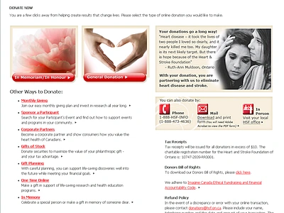 Heart & Stroke eblast website