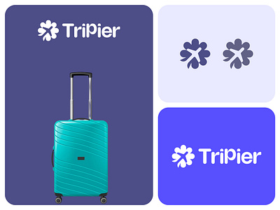 Tripier - Travel Agency Logo Design agency logo design airplane logo bag logo branding flower logo logo design logo designer logodesign plane logo tour logo tourism logo travel agency travel agency logo travel logo traveling traveling logo tripier logo workhu