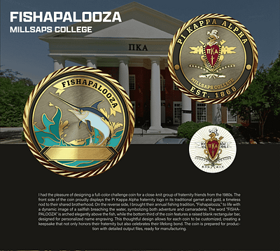 FISHAPALOOZA MILLSAPS COLLEGE 3d animation branding coin crypto design graphic design illustration logo ui