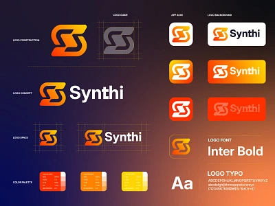 Synthi logo design, brand identity brand brand guidelines brand identity branding creative logo graphic design logo logo design logo designer logo inspirations logo mark logos logotype mark minimalist logo modern logo print s logo symbol typography