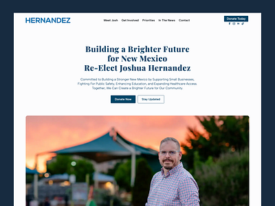 Joshua Hernandez Re-Election Campaign Website breakdance custom elements new mexico political state house state representative web website wordpress