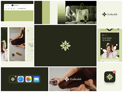 Zenhealth Brand Guidelines ai brand brand guideline brand identity branding green guideline health health brand identity health logo holistic logo logo concept mindfullness minimalist modern modern logo nature startup logo wellness