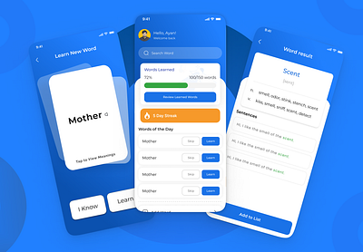 Language Learning App UI/UX Design android app design app design ios app design language learning app learning app design ui design uiuxdesign ux design