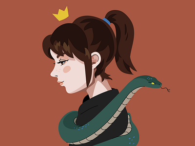 Snake Queen crown illustration queen snake vector